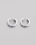 Silver hoop earrings FACET