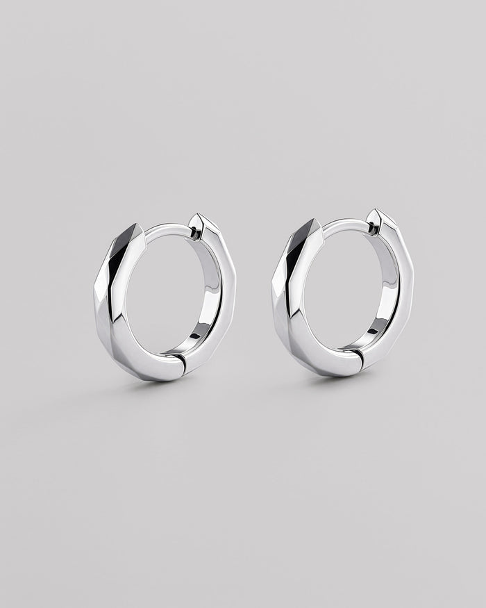 Silver hoop earrings FACET
