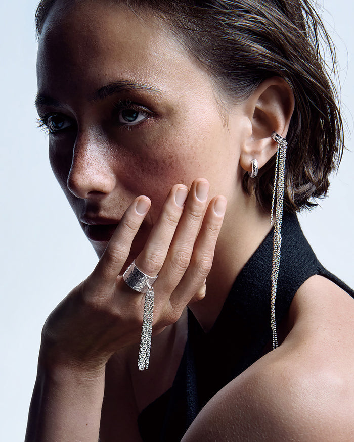 Silver hoop earrings LEVIA