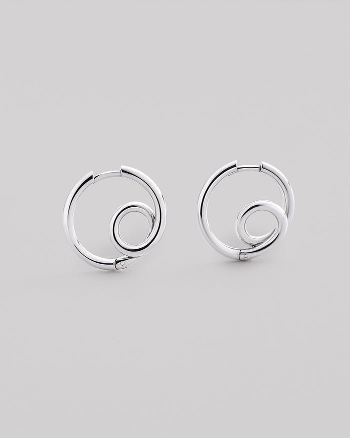 Silver hoop earrings LOOP