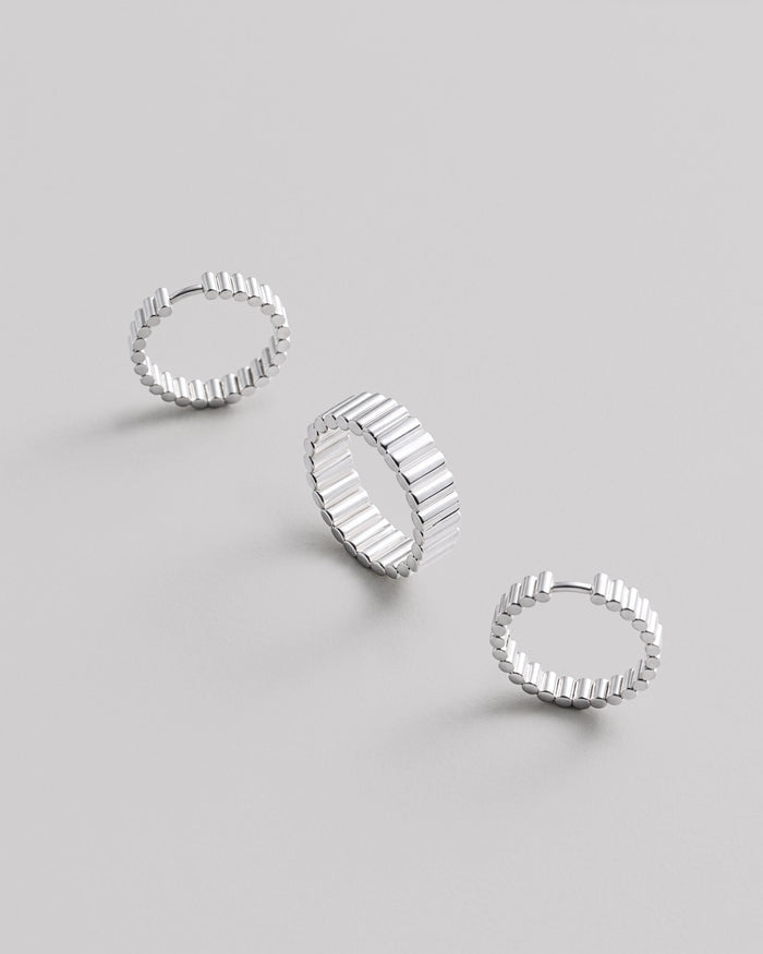 Silver hoop earrings RHYTHM