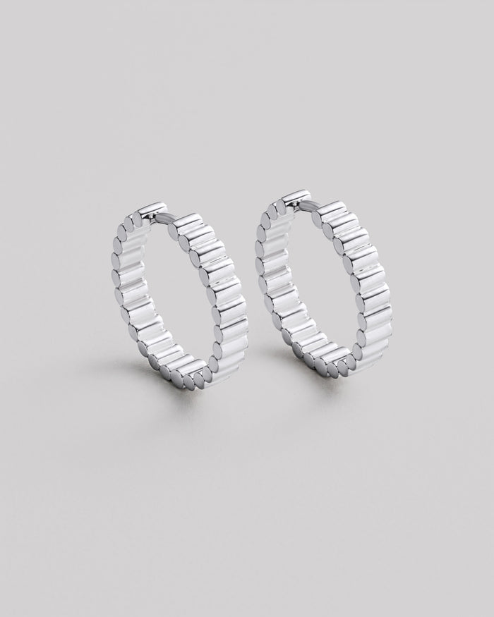 Silver hoop earrings RHYTHM