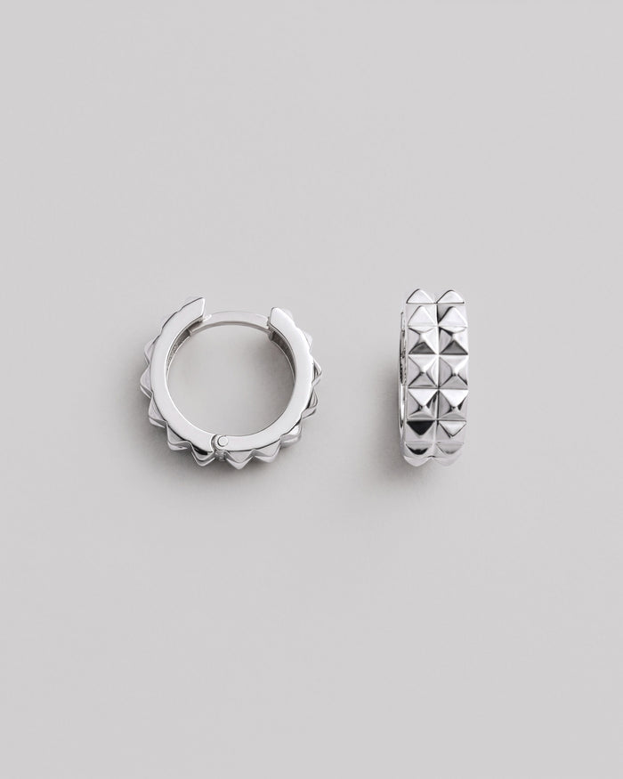 Silver hoop earrings SPIKE