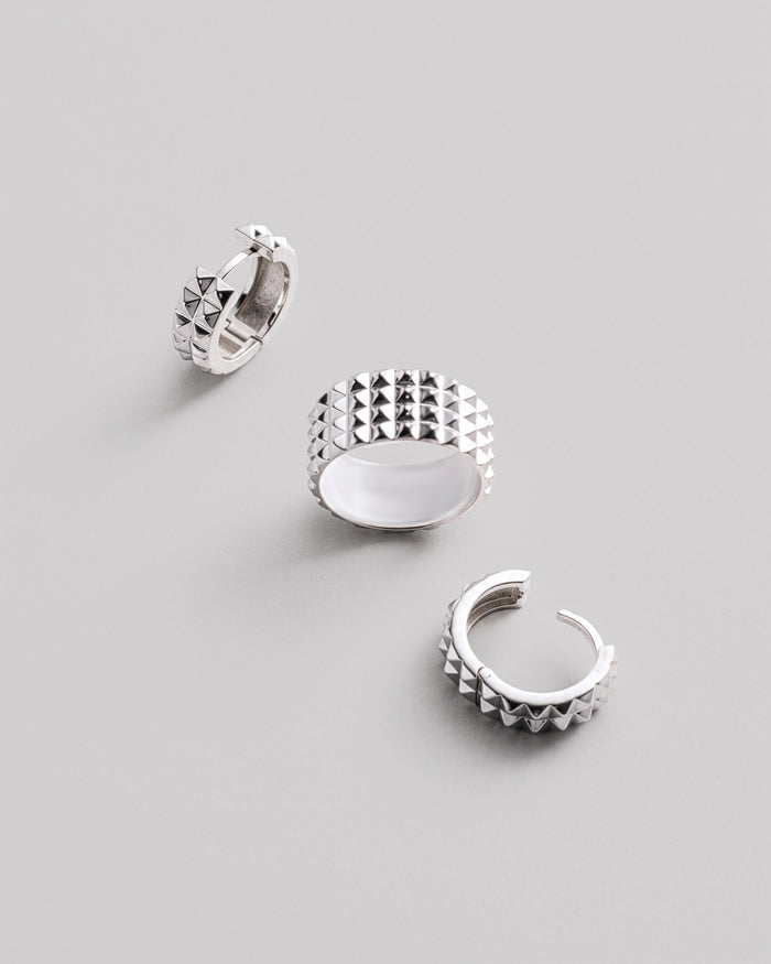 Silver hoop earrings SPIKE