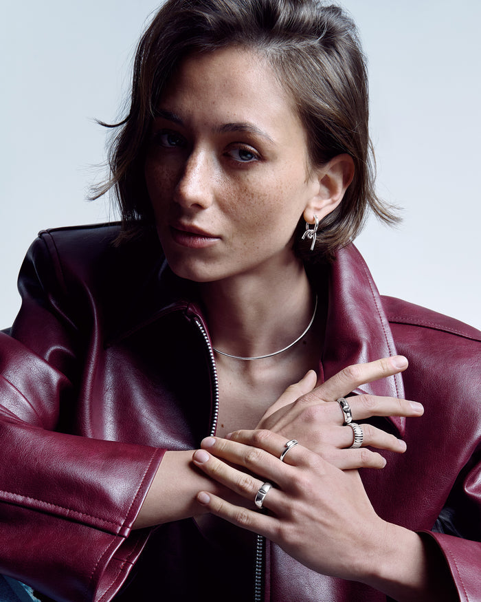 Silver hoop earrings VERVE