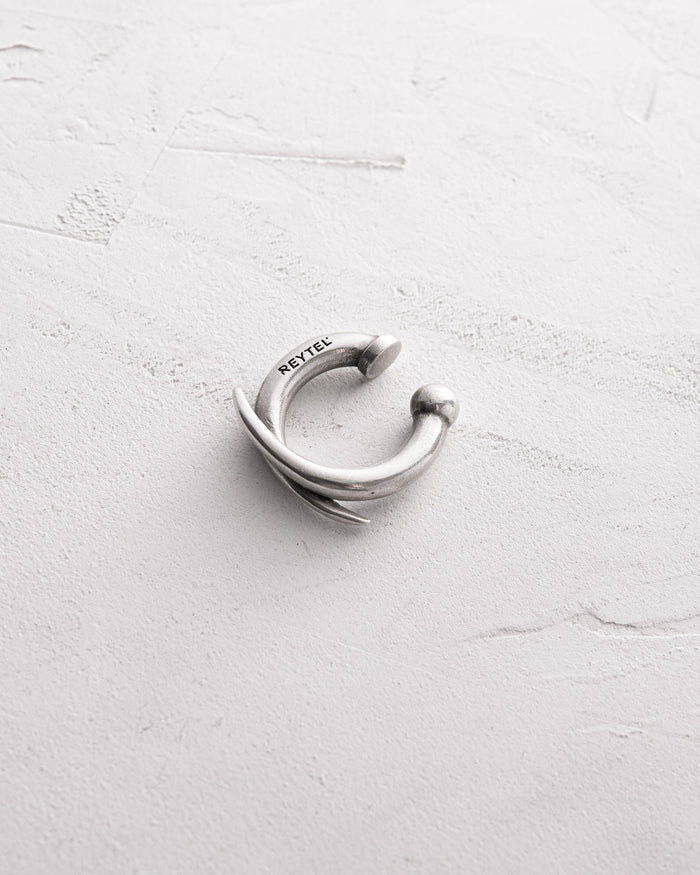 Silver mono ear cuff SIEGER