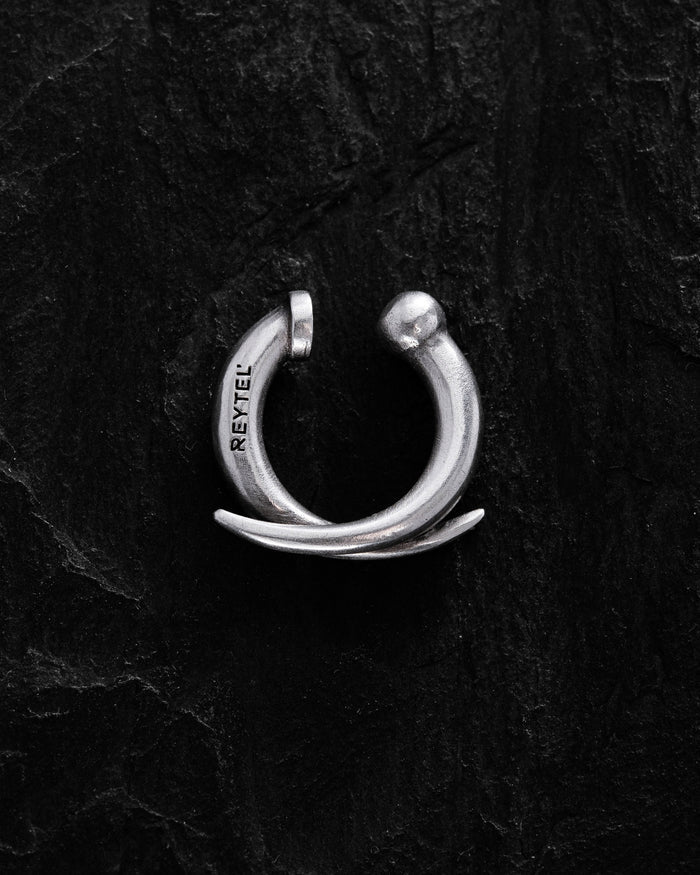 Silver mono ear cuff SIEGER