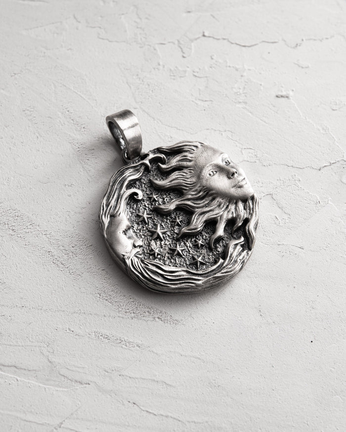 Silver pendan SUN MOON and STARS