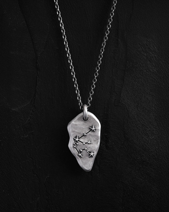 Silver pendant AQUARIUS CONSTELLATION on a chain