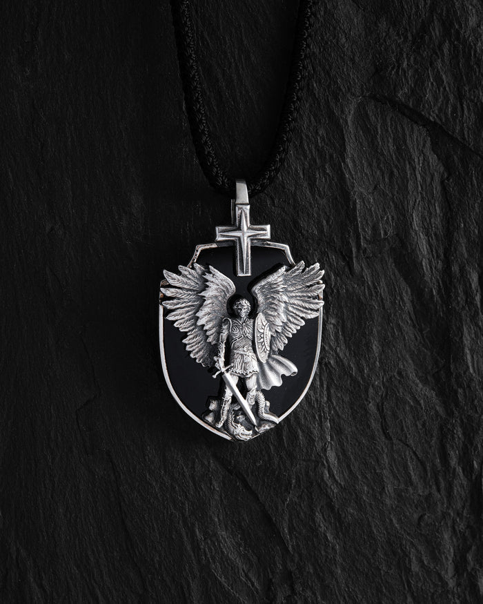 Silver pendant ARCHANGEL MICHAEL (onyx)