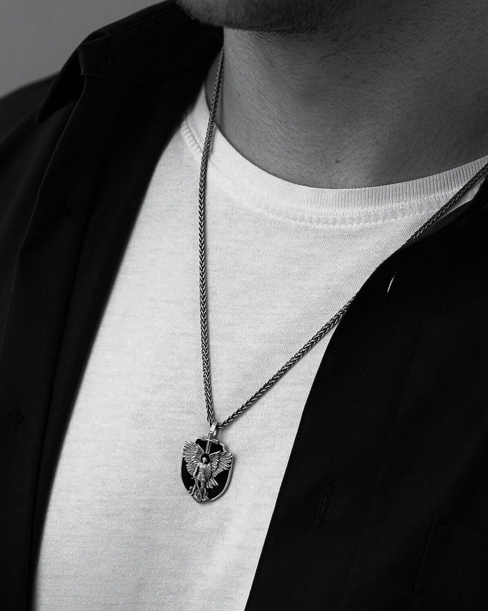 Silver pendant ARCHANGEL MICHAEL (onyx)