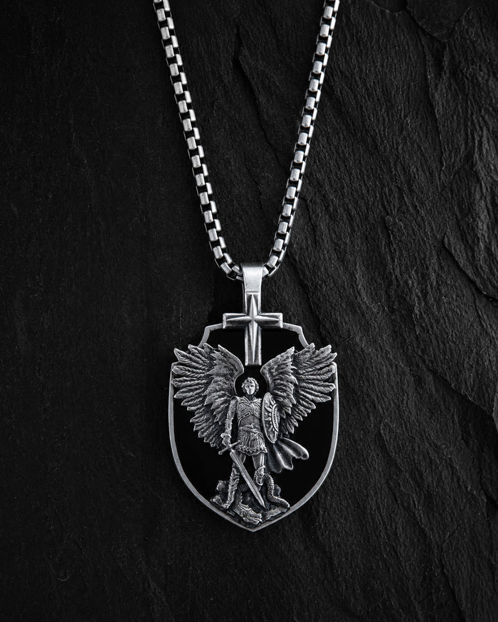 Silver pendant ARCHANGEL MICHAEL (onyx)