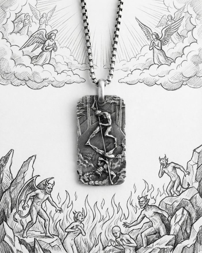 Silver pendant BOXE OMBRA