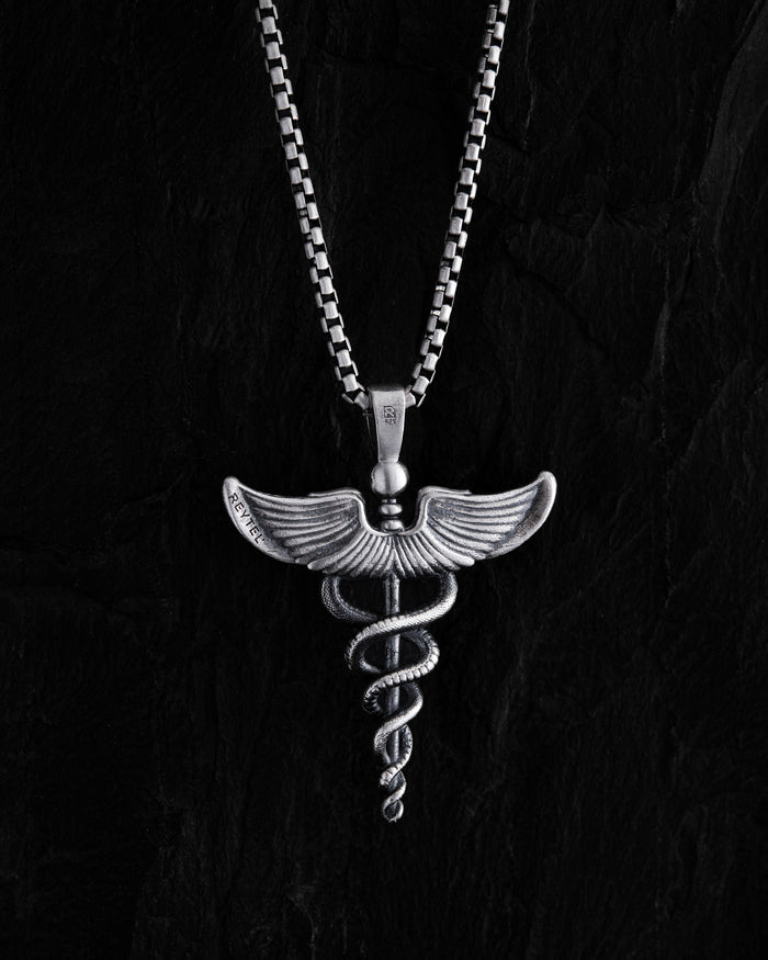 Silver pendant CADUCEUS