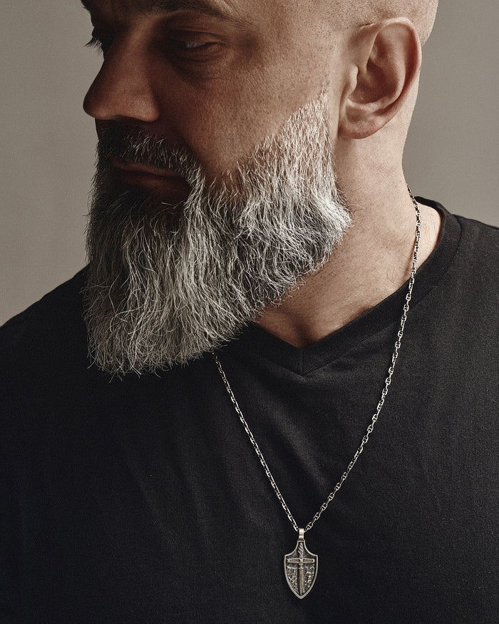 Silver pendant SWORD ON SHIELD