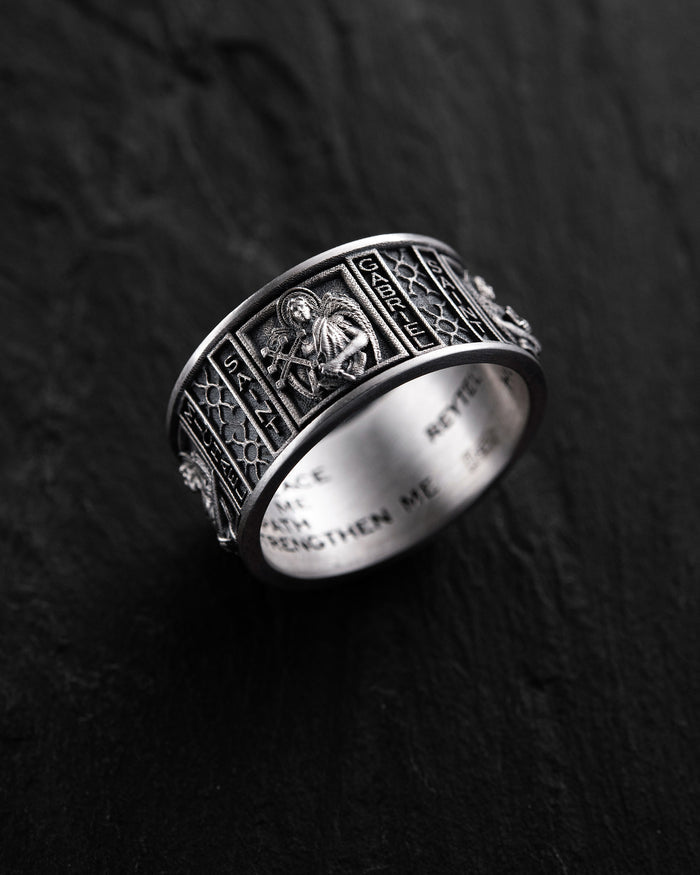 Silver ring ARCHANGELS PROTECTION