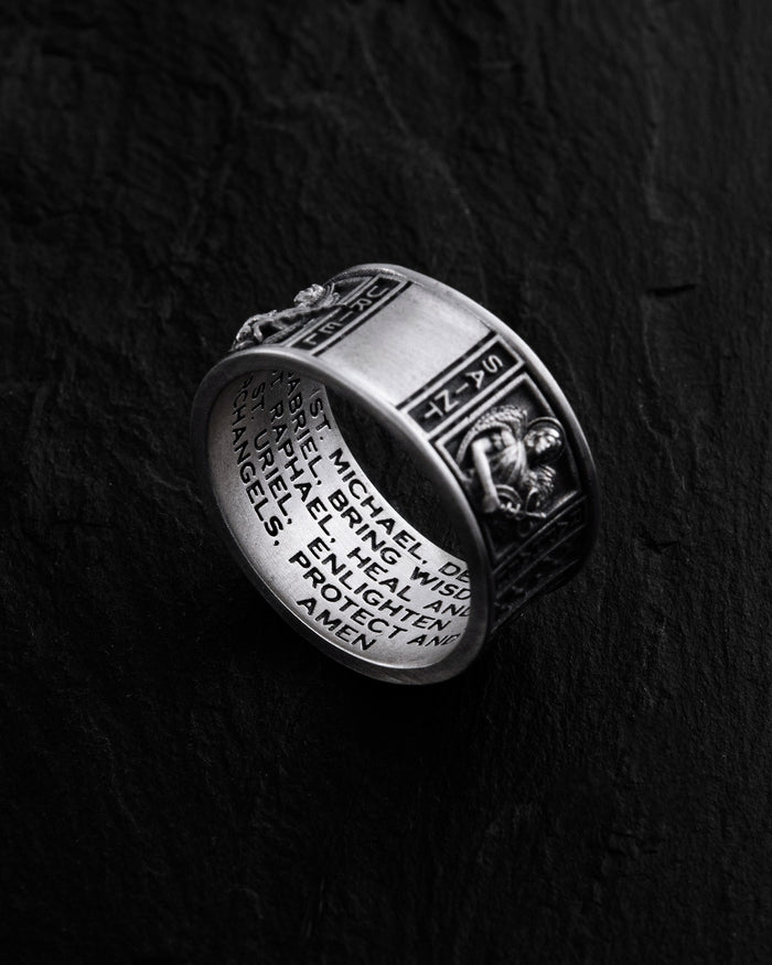 Silver ring ARCHANGELS PROTECTION