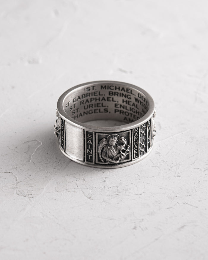 Silver ring ARCHANGELS PROTECTION