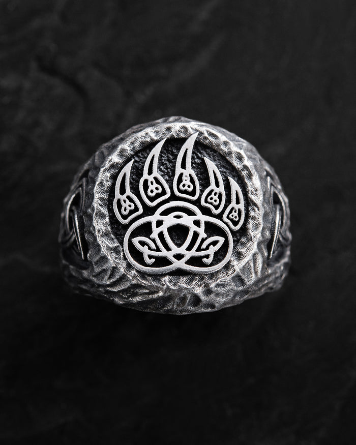 Silver ring BEAR PAW