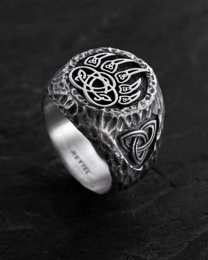 Silver ring BEAR PAW