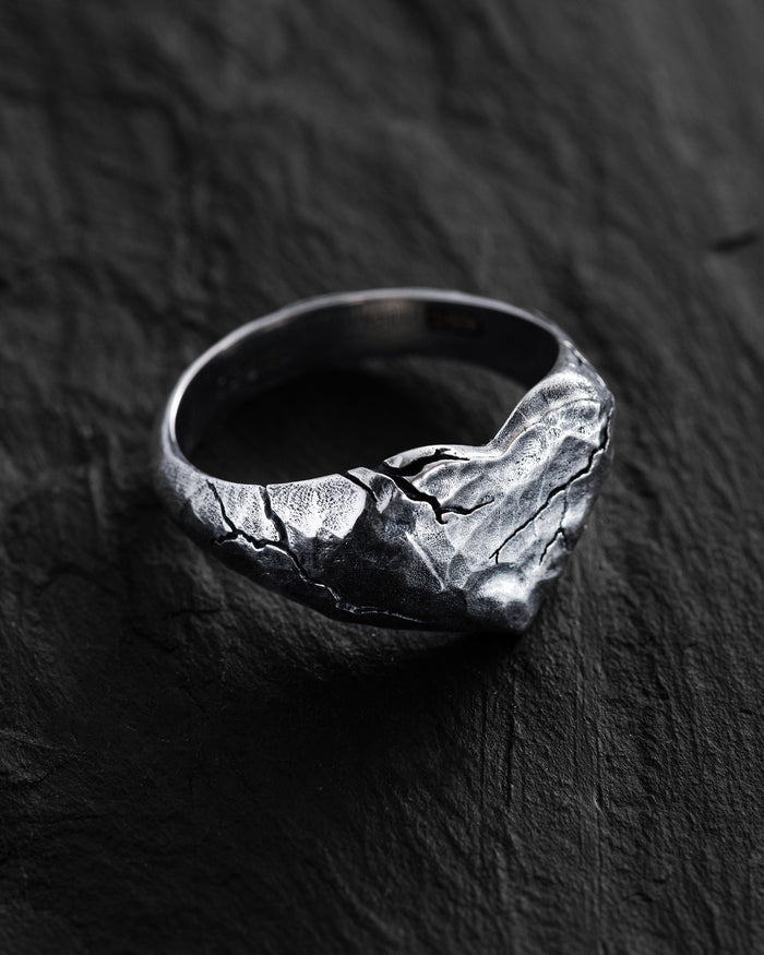 Silver ring BURNING HEART