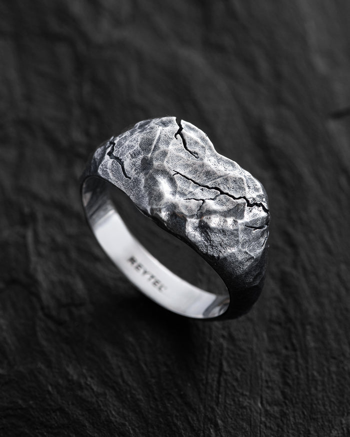 Silver ring BURNING HEART