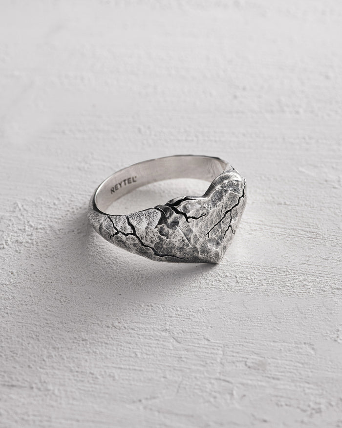 Silver ring BURNING HEART