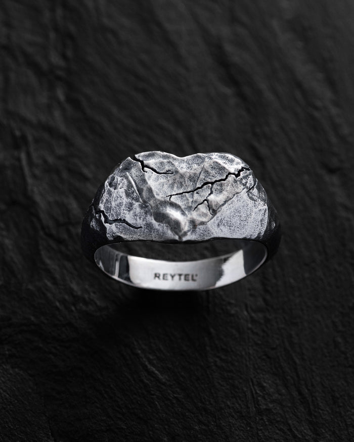 Silver ring BURNING HEART