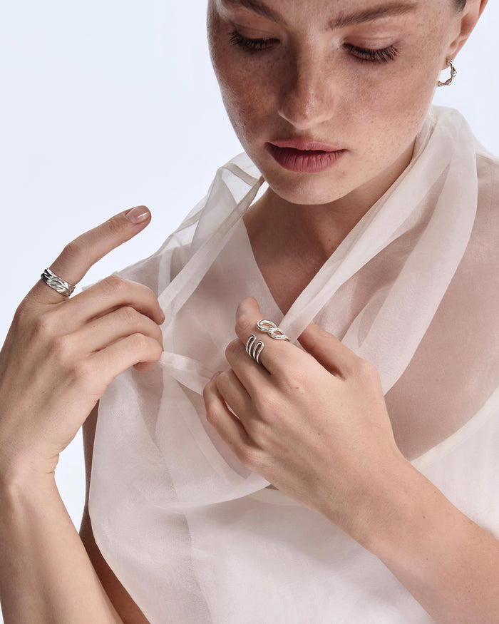 Silver ring FLOW