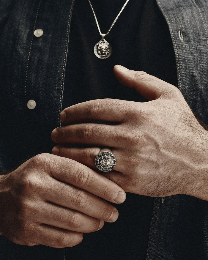 Silver ring GORGON MEDUSA