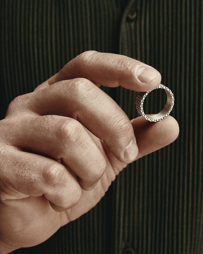 Silver ring HONEYCOMB
