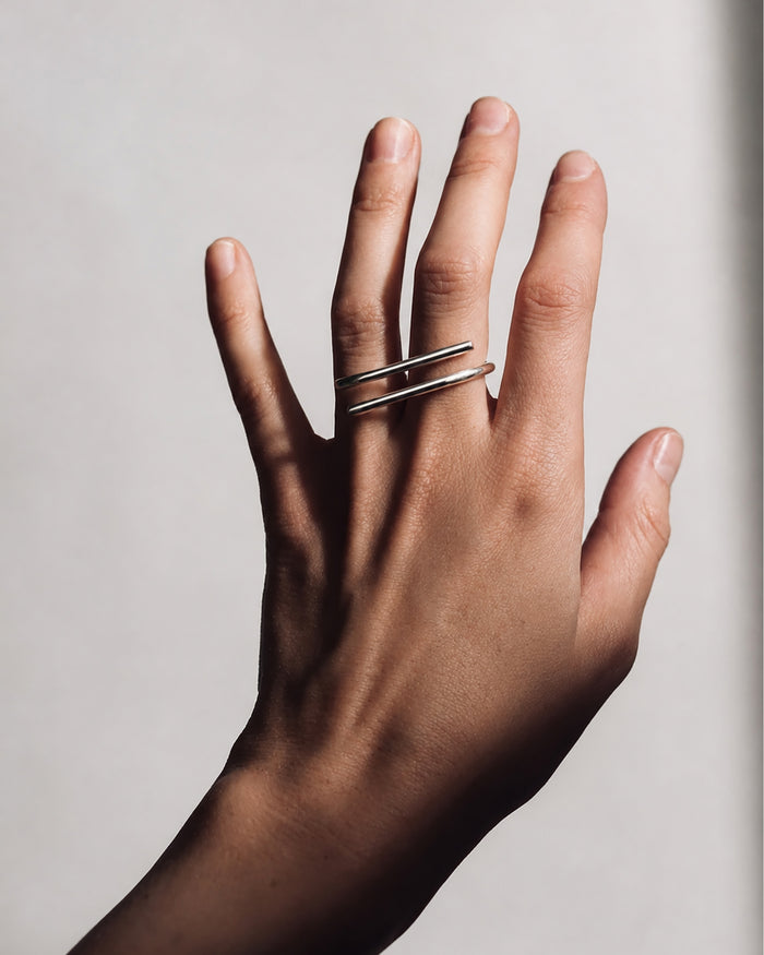 Silver ring MAGNETIC (two-finger)