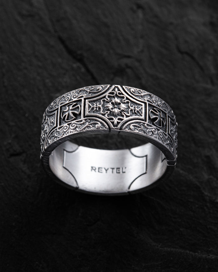 Silver ring MALTESE TEMPLAR CROSS