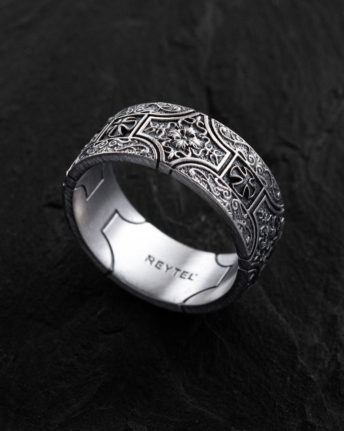 Silver ring MALTESE TEMPLAR CROSS