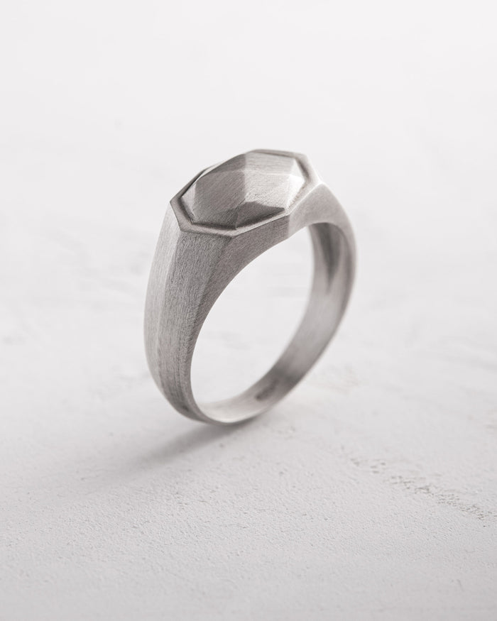 Silver ring METEORITE