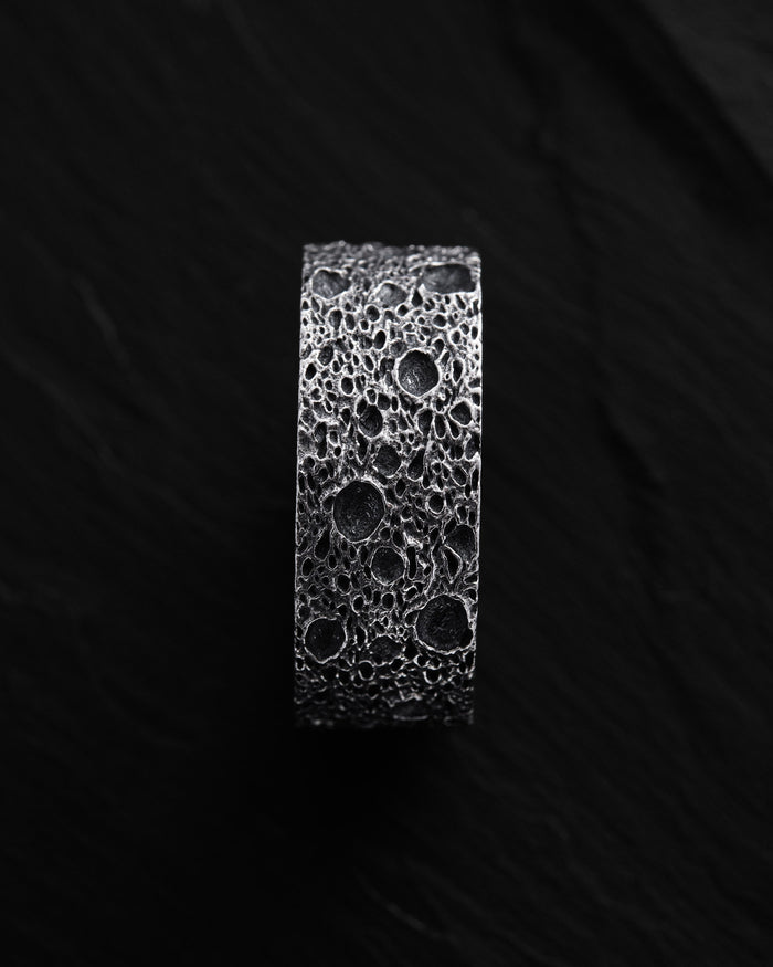 Silver ring MOON SURFACE