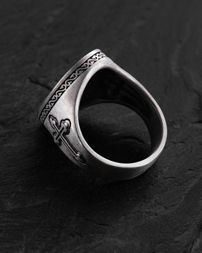 Silver ring SAINT MICHAEL PROTECT US