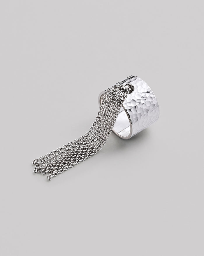 Silver ring SHEEN WITH CHAINS