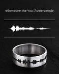 Silver ring SOUNDWAVE ENGRAVING