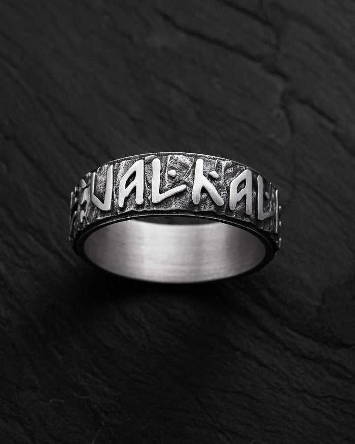 Silver ring VALHALL AWAITS ME