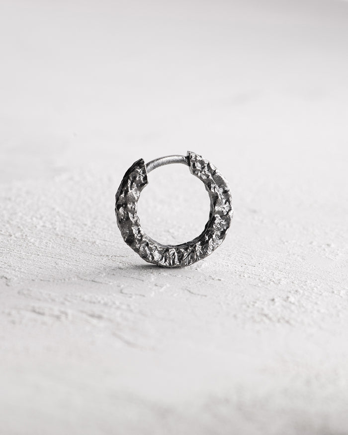 Silver single - earring BLACK