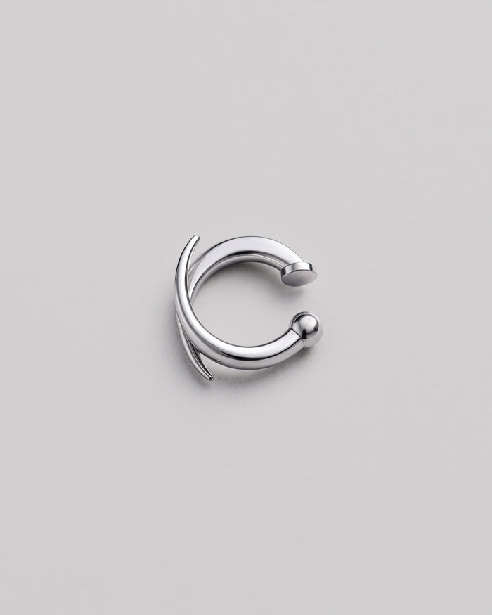 Silver single earring - cuff ACCENT