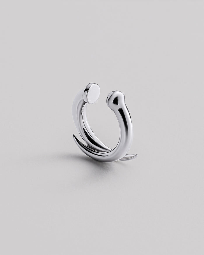 Silver single earring - cuff ACCENT