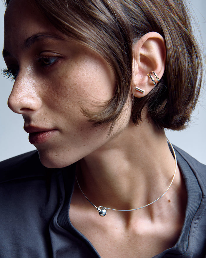 Silver single earring - cuff ARIA