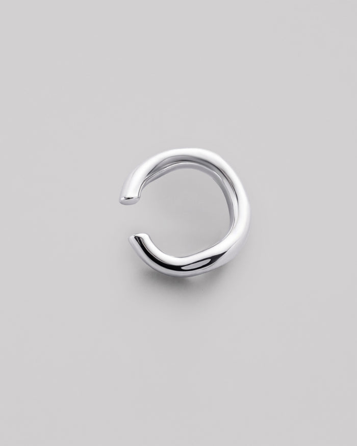 Silver single earring - cuff AURA M