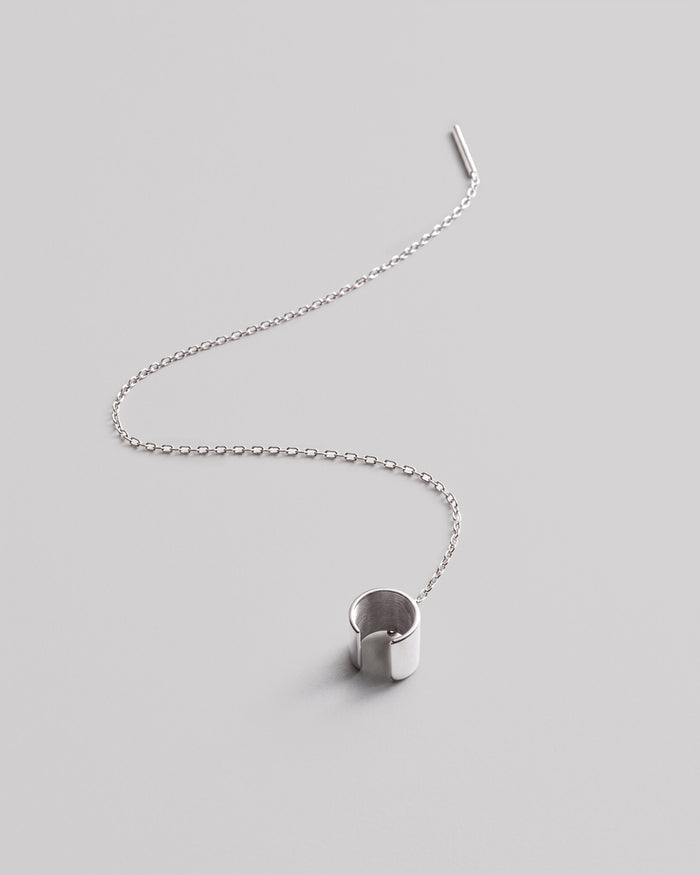 Silver single earring - cuff AXIS