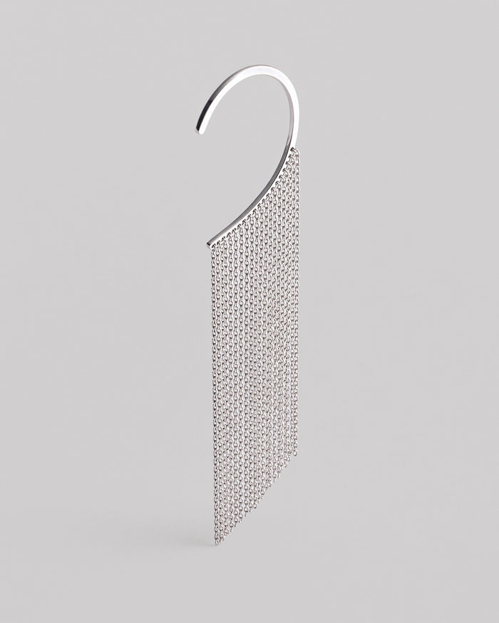 Silver single earring - cuff FLUMEN