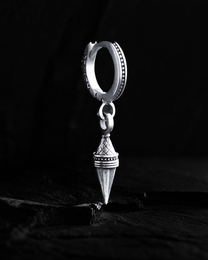 Silver single earring APEX