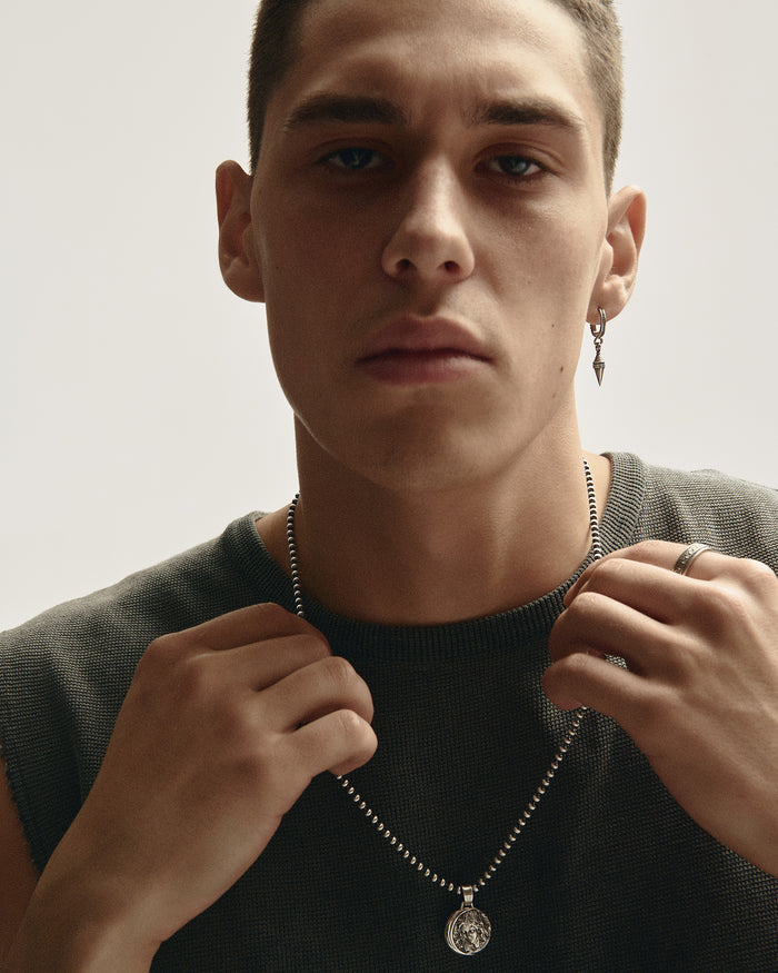 Silver single earring APEX