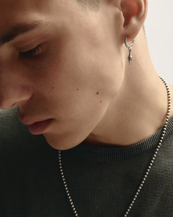 Silver single earring APEX